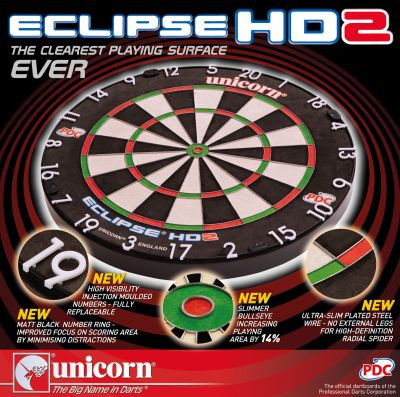 Steel Dartboard Unicorn Eclipse Pro HD 2