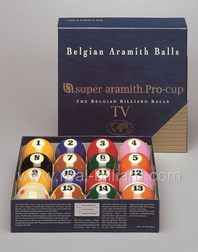Used Single Pool Billiard Balls from Super Aramith Pro TV Set