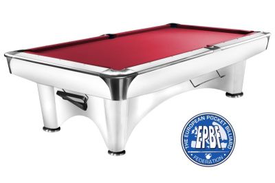 Professional Billiard Pool Table DYNAMIC III, Shining White, 9 feet