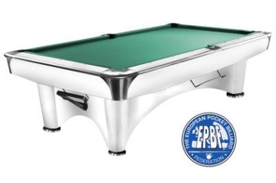 Professional Billiard Pool Table DYNAMIC III, Shining White, 9 feet