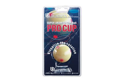 Бяла топка Super Aramith Pro-Cup, 6 Червени Точки, 57.2 мм.